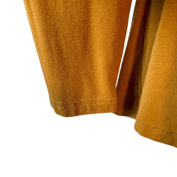 Daily Ritual Mustard Mock Turtleneck Long Sleeve Stretchy Lightweight Top Size S - Picture 6 of 12